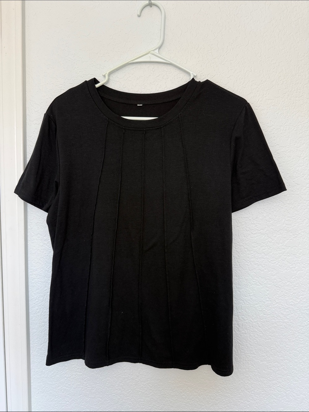 Women's Black Short-Sleeve Knit Top
